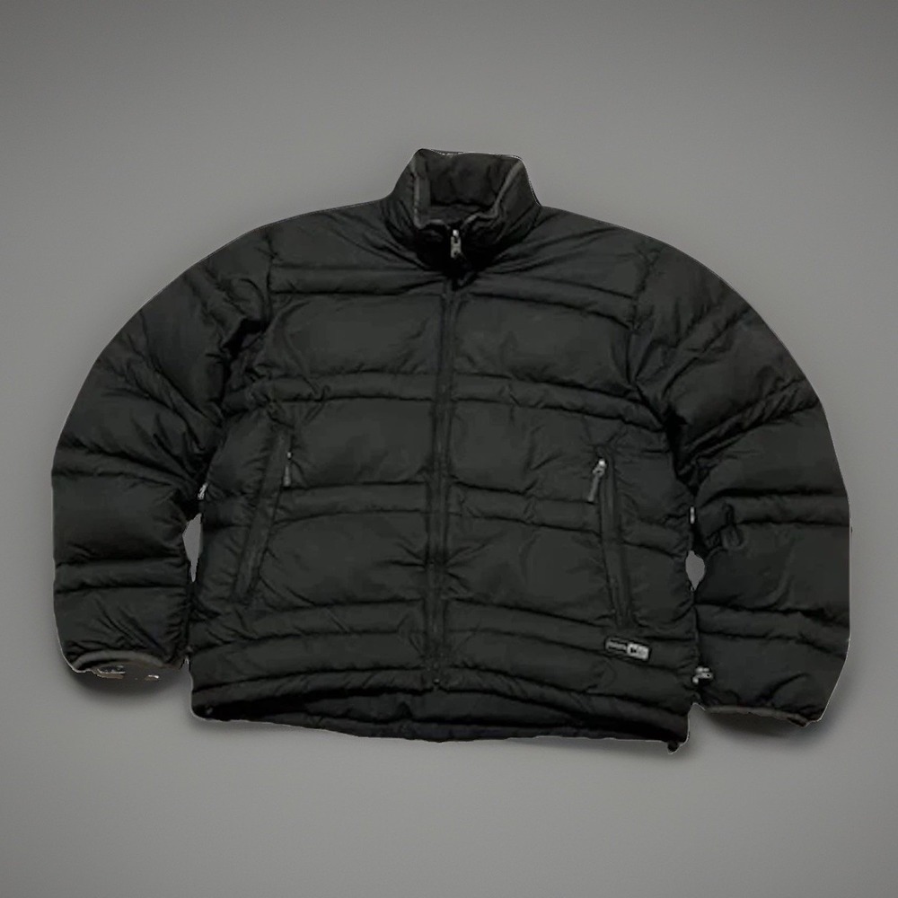 REI Mens Black Goose Down Fill Lightweight Puffer Packable Jacket Full Zip Med